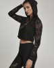 Дамски суичър в черно Urban Classics Ladies Short Laces Hoody