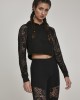 Дамски суичър в черно Urban Classics Ladies Short Laces Hoody