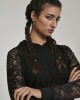 Дамски суичър в черно Urban Classics Ladies Short Laces Hoody