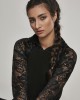 Дамски суичър в черно Urban Classics Ladies Short Laces Hoody
