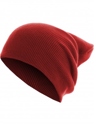 Бийни шапка в червен цвят MSTRDS Beanie Basic Flap Long Version 