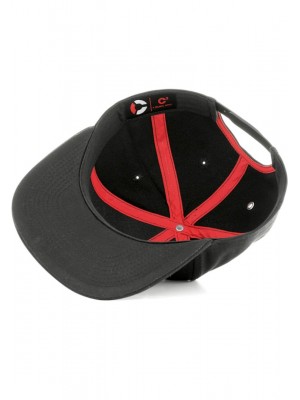 Шапка с козирка в сив и черен цвят Letter Snapback A 