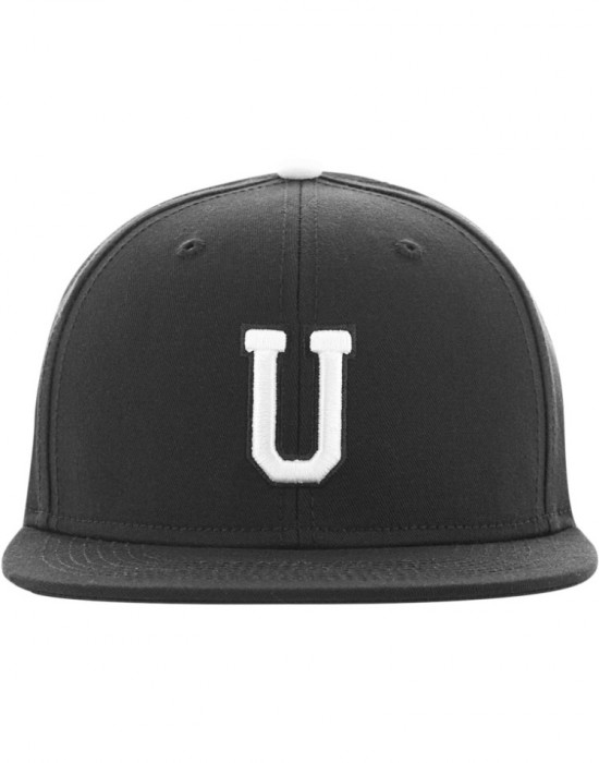 Шапка с козирка в сив и черен цвят Letter Snapback U, Аксесоари - Lit.bg