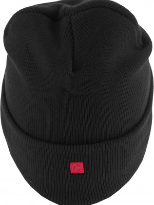 Бийни шапка в черен цвят MSTRDS Letter Cuff Knit Beanie I 