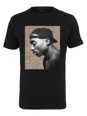 2Pac / Tupac Cracked Backround Мъжка черна тениска Mister Tee