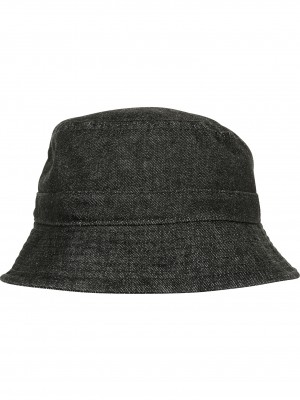 Дънкова шапка идиотка в черен цвят Denim Bucket Hat 