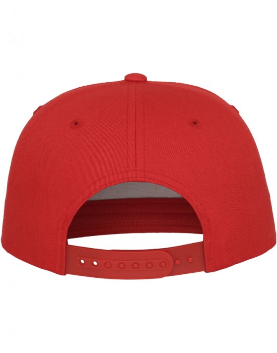 Шапка с козирка в червено Classic 5 Panel Snapback, Аксесоари - Lit.bg