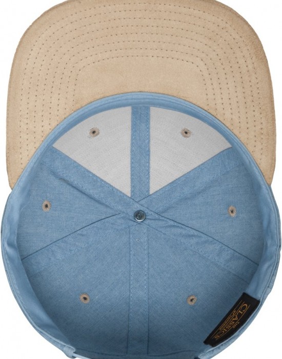 Шапка с козирка в синьо Chambray-Suede Snapback, Аксесоари - Lit.bg