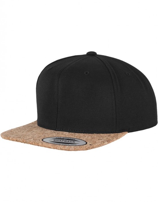 Шапка с козирка в черно Cork Snapback, Аксесоари - Lit.bg