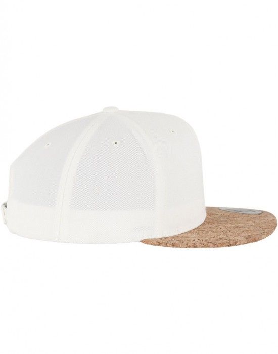 Шапка с козирка в бяло Cork Snapback, Аксесоари - Lit.bg