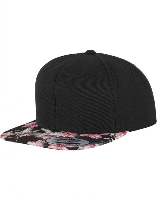 Шапка с козирка в черно Floral Snapback, Аксесоари - Lit.bg