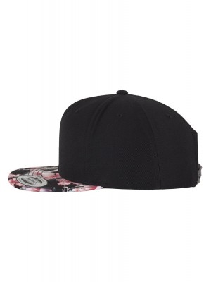 Шапка с козирка в черно Floral Snapback