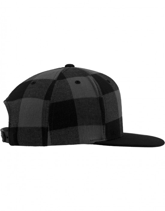 Шапка с козирка в черно и сиво Checked Flanell Snapback, Аксесоари - Lit.bg