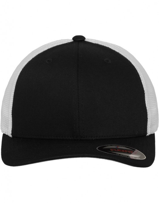 Шапка с козирка в черно и бяло Flexfit Mesh Trucker, Аксесоари - Lit.bg Шапка с козирка в черно и бяло Flexfit Mesh Trucker, Аксесоари - Lit.bg