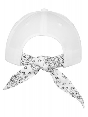 Шапка с козирка в бяло Curved Bandana Tie Snapback