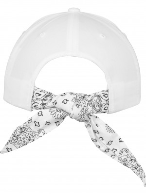 Шапка с козирка в бяло Curved Bandana Tie Snapback