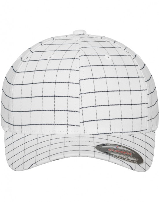 Шапка с козирка в бяло Flexfit Square Check Cap, Аксесоари - Lit.bg