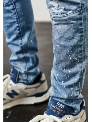 Мъжки дънки в светлосиньо C&S, модел Paneled Denim light blue/white