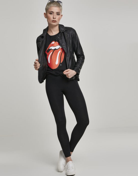 Дамска тениска Merchcode Rolling Stones Tongue в черен цвят, Жени - Lit.bg