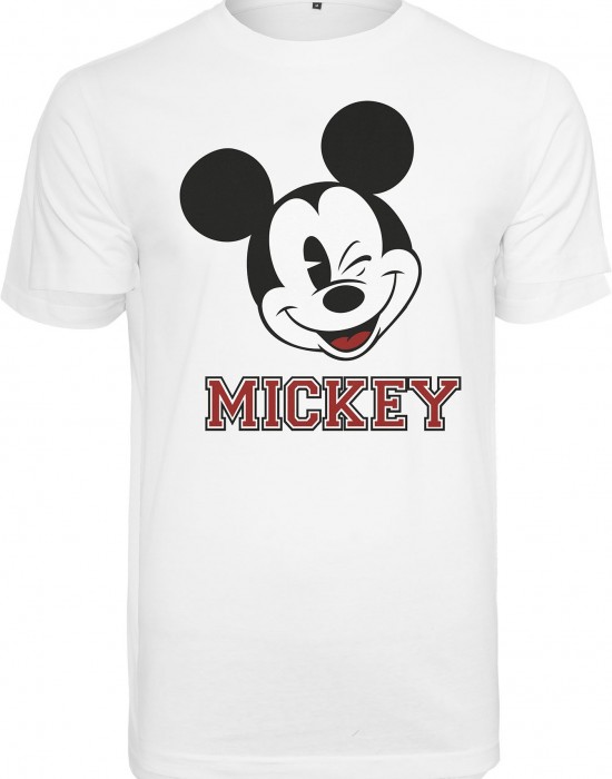 Мъжка тениска Merchcode  Mickey College в бял цвят, Мъже - Lit.bg