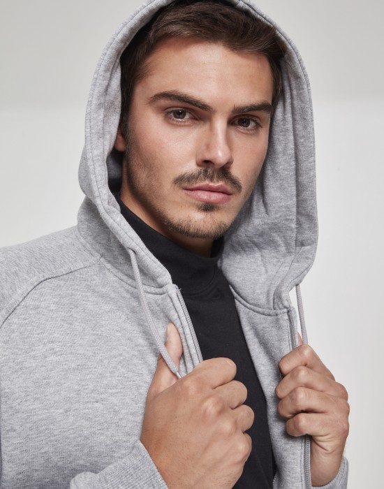 Мъжки изчистен суичър с цип Urban Classics gray TB014C, Мъже - Lit.bg