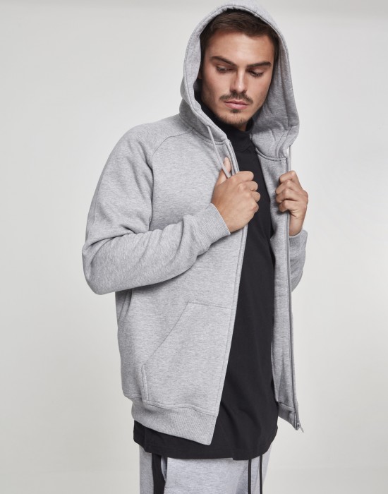 Мъжки изчистен суичър с цип Urban Classics gray TB014C, Мъже - Lit.bg