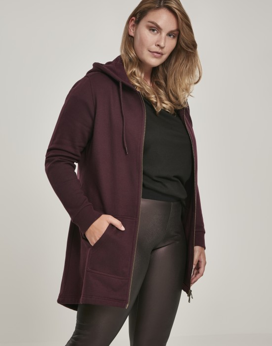 Дамски суичър в тъмночервено Urban Classics Ladies Sweat Parka, Жени - Lit.bg