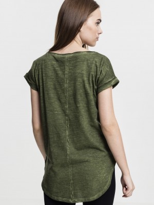 Дамска тениска Urban Classics в тъмнозелен цвят