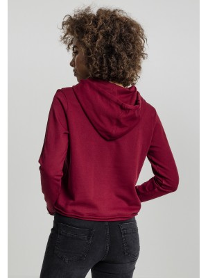 Дамски суичър в цвят бордо Urban Classics Ladies Cropped Terry Hoody 