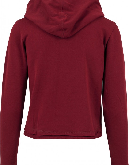 Дамски суичър в цвят бордо Urban Classics Ladies Cropped Terry Hoody, Жени - Lit.bg