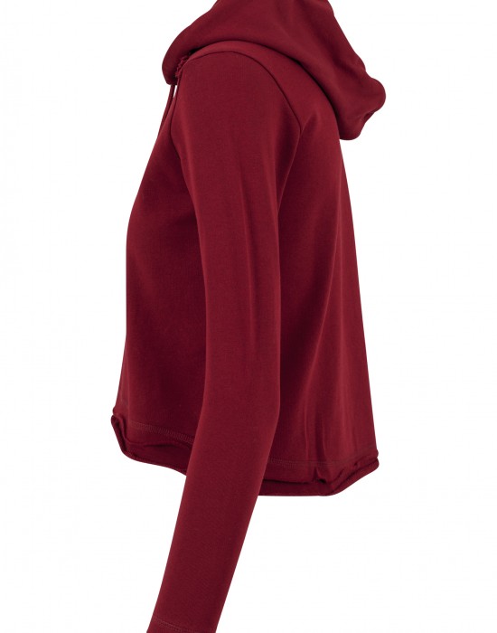 Дамски суичър в цвят бордо Urban Classics Ladies Cropped Terry Hoody, Жени - Lit.bg