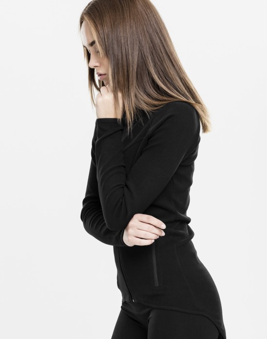 Дамски суичър в черно Urban Classics Ladies Athletic Interlock Zip Hoody, Жени - Lit.bg Дамски суичър в черно Urban Classics Ladies Athletic Interlock Zip Hoody, Жени - Lit.bg