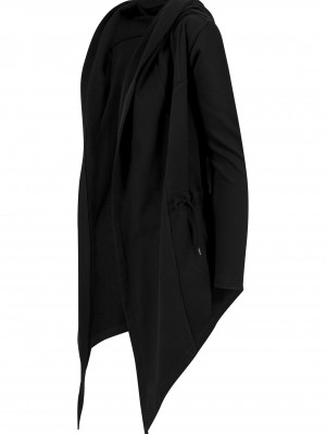 Дамска жилетка с качулка в черен цвят Urban Classics  Ladies Hooded Sweat Cardigan black 