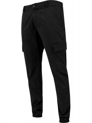 Мъжки карго панталони в черно Urban Classics Washed Cargo Twill Jogging Pants