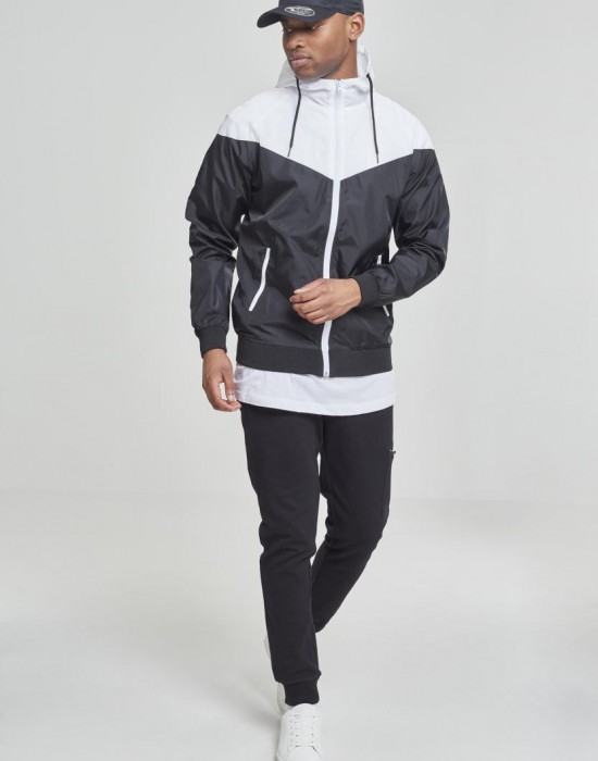 Мъжко яке тип ветровка в два цвята Urban Classics blk/wht, Мъже - Lit.bg