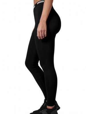 Дамски клин в черен цвят Urban Classics Ladies Logo Leggings black 