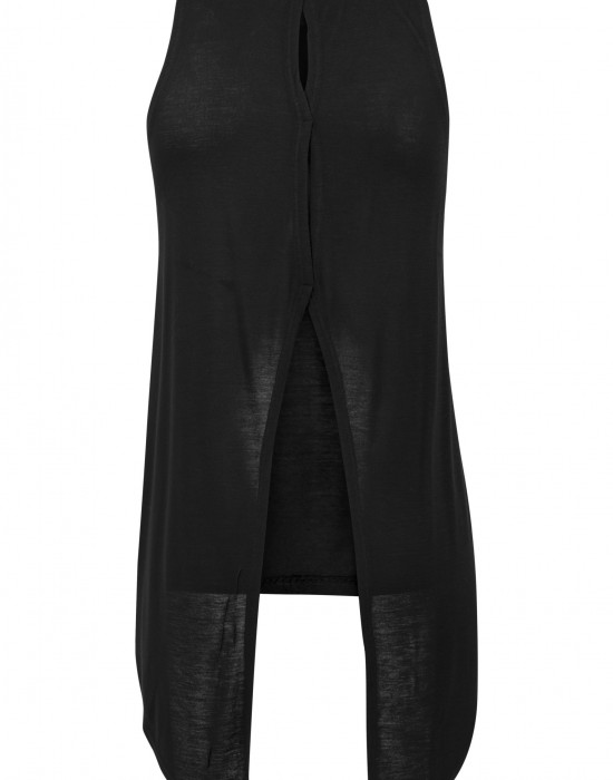 Дамски потник в черен цвят Urban Classics Ladies HiLo Viscose Top black, Жени - Lit.bg