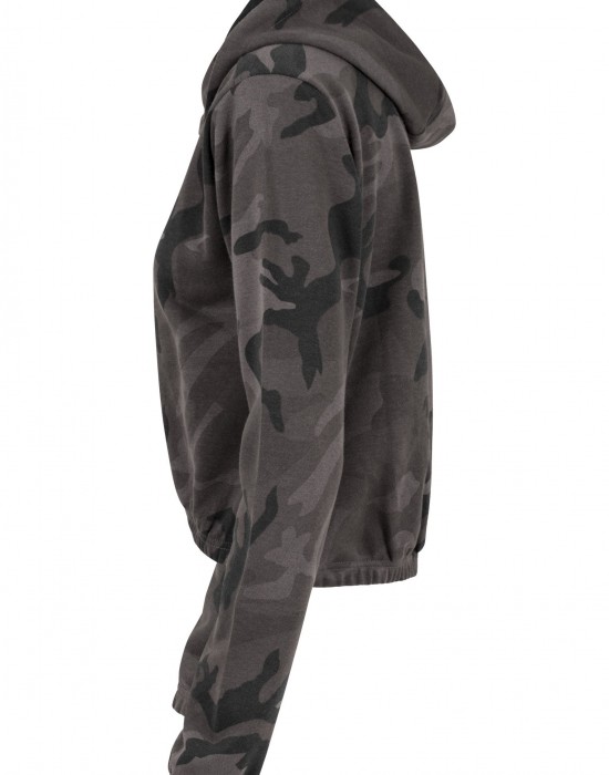 Дамски суичър в тъмносив камуфлаж Urban Classics Ladies Camo Cropped Hoody, Жени - Lit.bg Дамски суичър в тъмносив камуфлаж Urban Classics Ladies Camo Cropped Hoody, Жени - Lit.bg