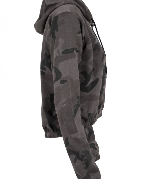 Дамски суичър в тъмносив камуфлаж Urban Classics Ladies Camo Cropped Hoody, Жени - Lit.bg Дамски суичър в тъмносив камуфлаж Urban Classics Ladies Camo Cropped Hoody, Жени - Lit.bg