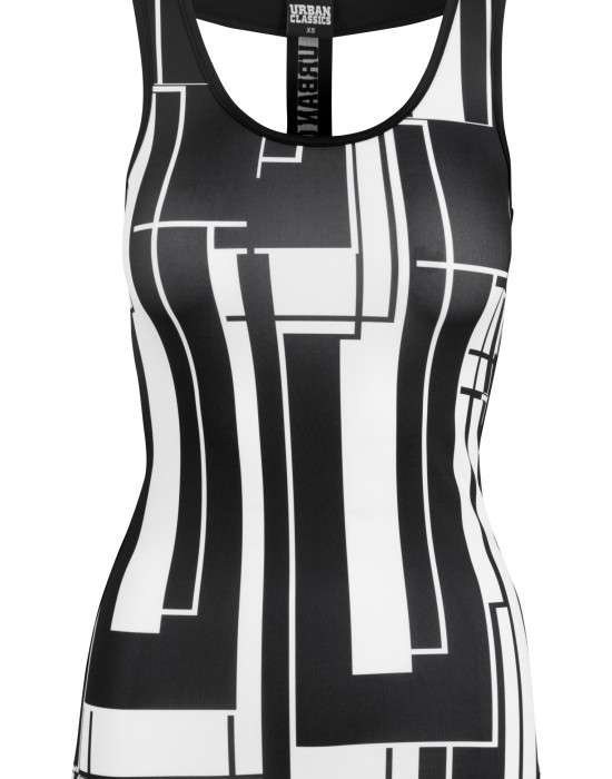 Дамски потник в черно и бяло Urban Classics Ladies Graphic Sports Top black/white, Жени - Lit.bg