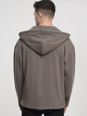 Мъжки суичър в сиво Urban Classics Zip HoodyLong Sweat Zip Hoody