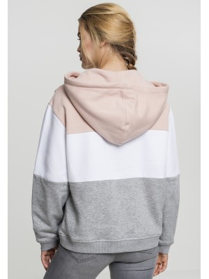Дамски трицветен суичър Urban Classics light rose/white/grey