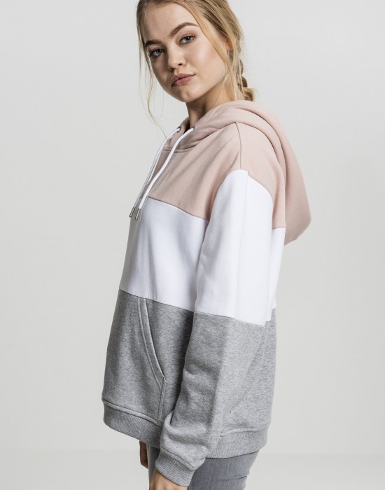 Дамски трицветен суичър Urban Classics light rose/white/grey, Жени - Lit.bg Дамски трицветен суичър Urban Classics light rose/white/grey, Жени - Lit.bg
