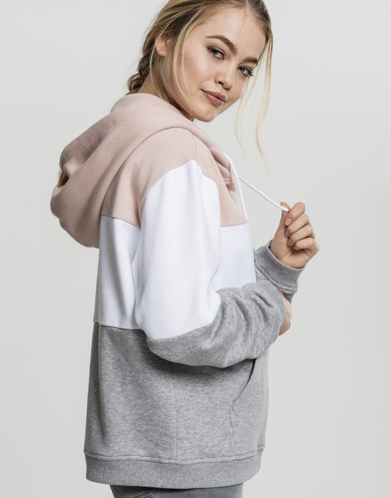 Дамски трицветен суичър Urban Classics light rose/white/grey, Жени - Lit.bg Дамски трицветен суичър Urban Classics light rose/white/grey, Жени - Lit.bg