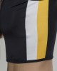 Дамски спортен топ с цип в черен цвят Urban Classics Ladies Side Stripe Cropped Zip Top black/white/chromeyellow, Жени - Lit.bg