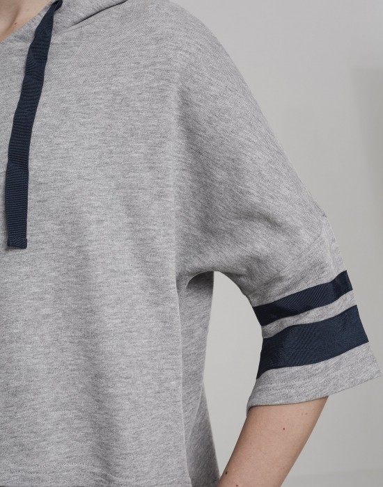 Дамски суичър в сиво Urban Classics Ladies Taped Short Sleeve Hoody, Жени - Lit.bg Дамски суичър в сиво Urban Classics Ladies Taped Short Sleeve Hoody, Жени - Lit.bg