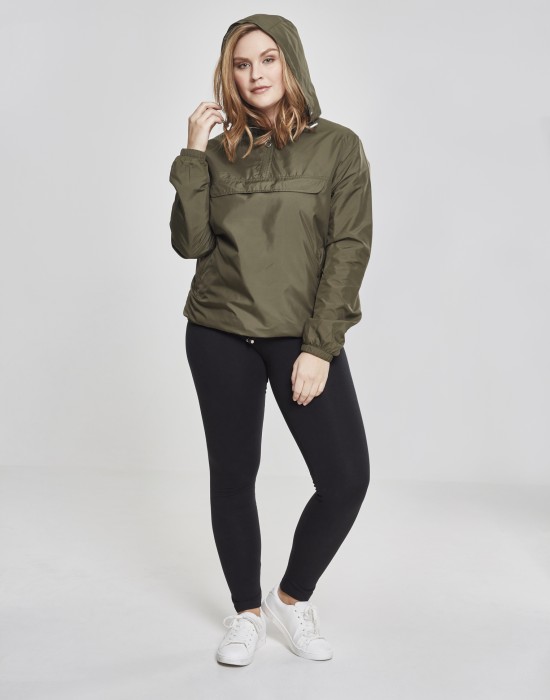 Дамско яке в цвят маслина от Urban Classics Ladies Basic Pull Over, Жени - Lit.bg