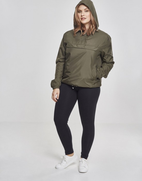 Дамско яке в цвят маслина от Urban Classics Ladies Basic Pull Over, Жени - Lit.bg