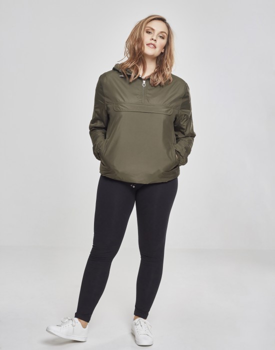 Дамско яке в цвят маслина от Urban Classics Ladies Basic Pull Over, Жени - Lit.bg