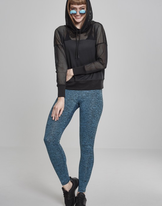 Дамски суичър в черно Urban Classics Ladies Mesh Hoody, Жени - Lit.bg